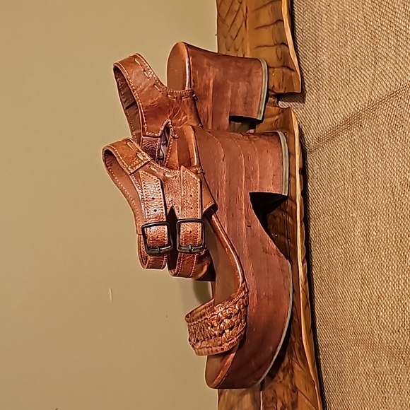 Bed Stu Kenya leather and wood platform sandals - Picture 3 of 9